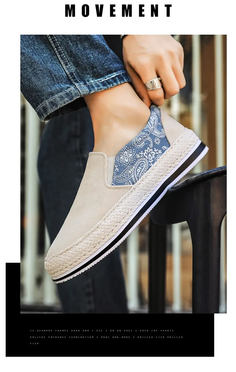 binfenxie Spring Canvas Loafers Men Fashion Blue Casual Shoes Men Espadrilles Comfort Slip On Shoes Men Flats Sneakers zapatos hombre