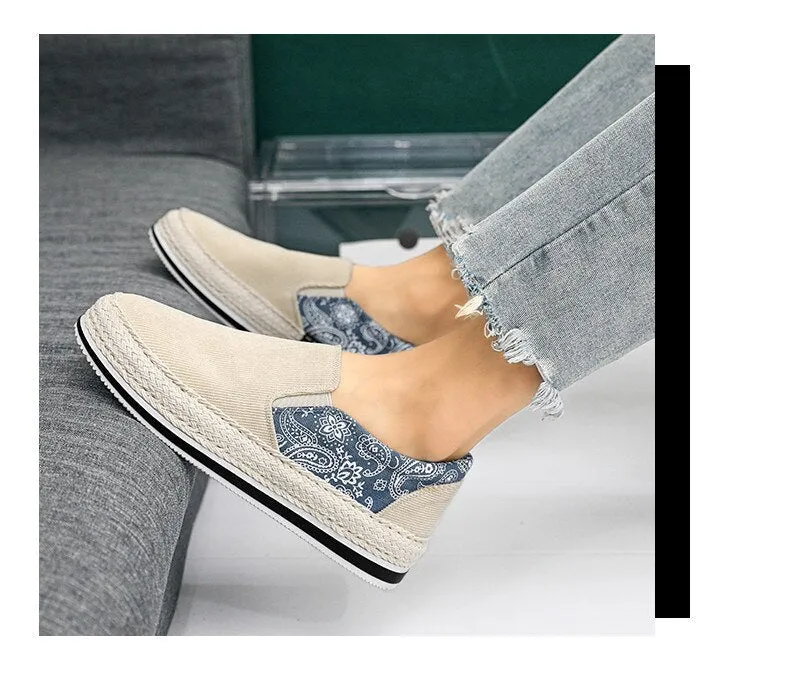 binfenxie Spring Canvas Loafers Men Fashion Blue Casual Shoes Men Espadrilles Comfort Slip On Shoes Men Flats Sneakers zapatos hombre