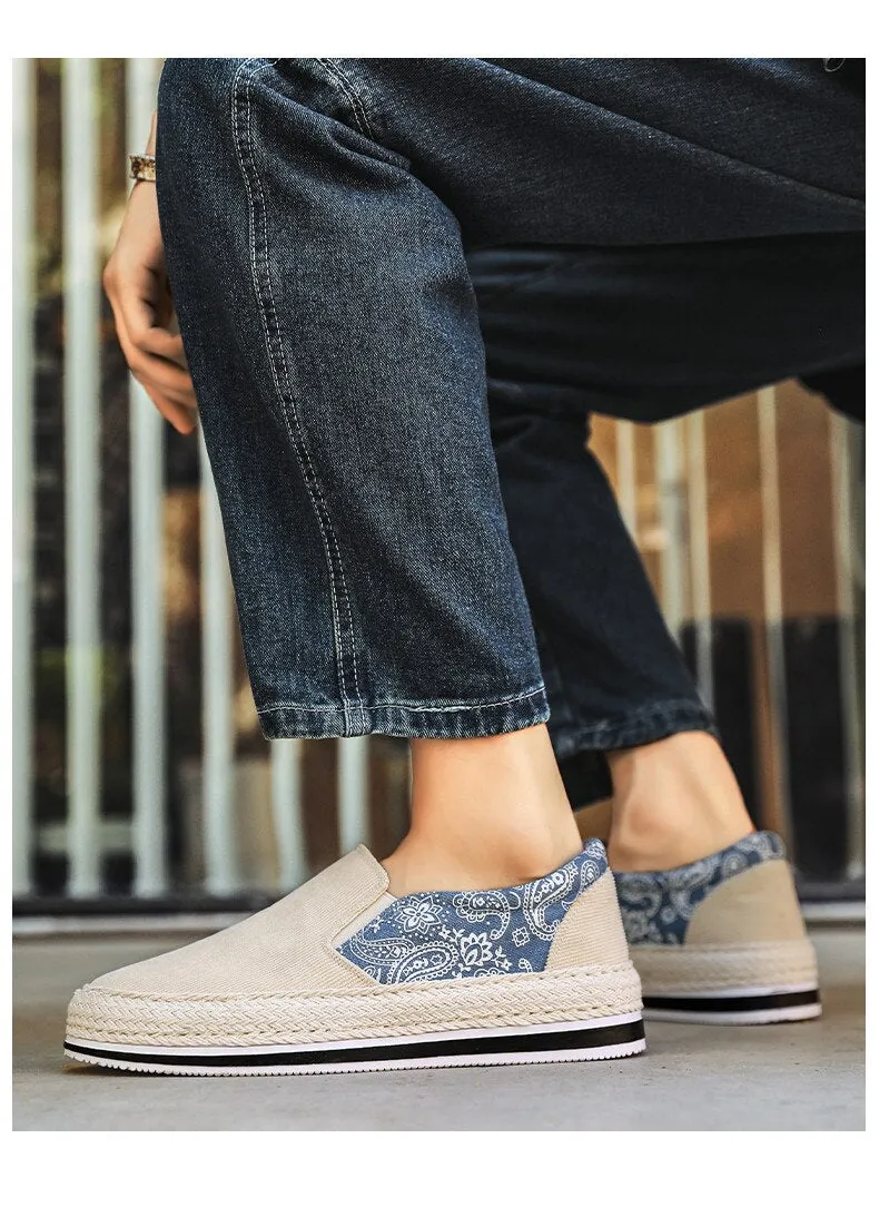 binfenxie Spring Canvas Loafers Men Fashion Blue Casual Shoes Men Espadrilles Comfort Slip On Shoes Men Flats Sneakers zapatos hombre
