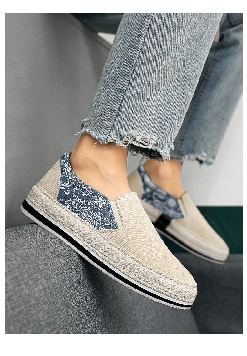 binfenxie Spring Canvas Loafers Men Fashion Blue Casual Shoes Men Espadrilles Comfort Slip On Shoes Men Flats Sneakers zapatos hombre