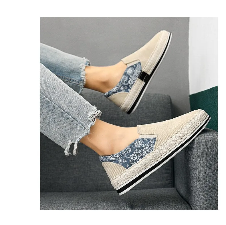 binfenxie Spring Canvas Loafers Men Fashion Blue Casual Shoes Men Espadrilles Comfort Slip On Shoes Men Flats Sneakers zapatos hombre
