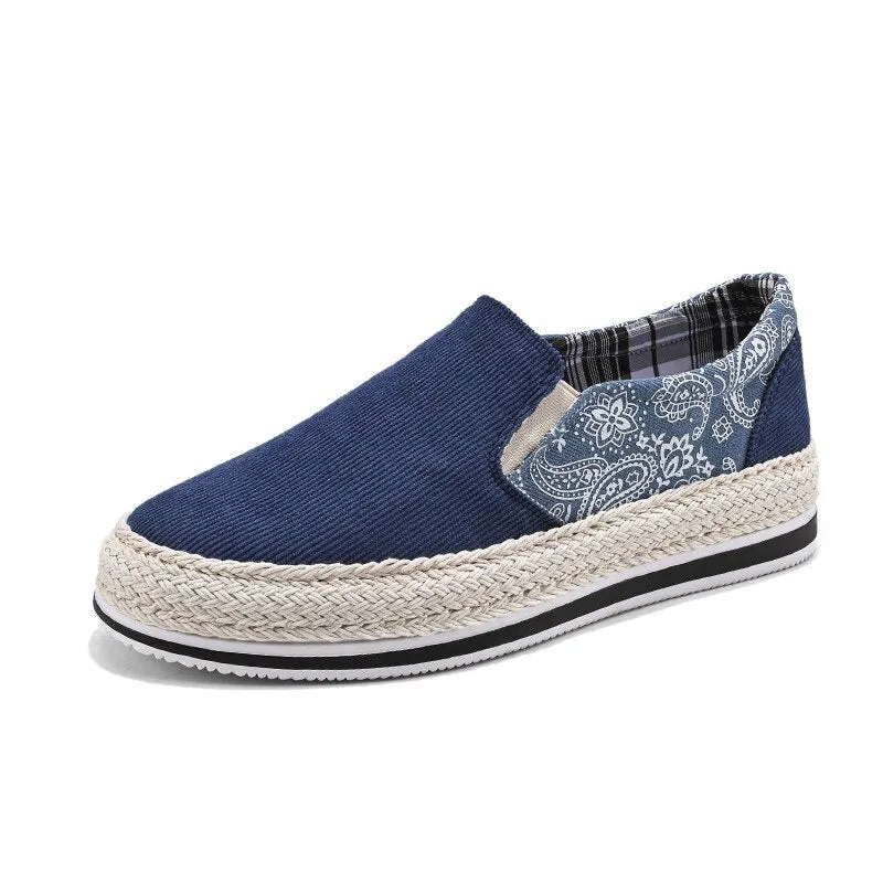 binfenxie Spring Canvas Loafers Men Fashion Blue Casual Shoes Men Espadrilles Comfort Slip On Shoes Men Flats Sneakers zapatos hombre