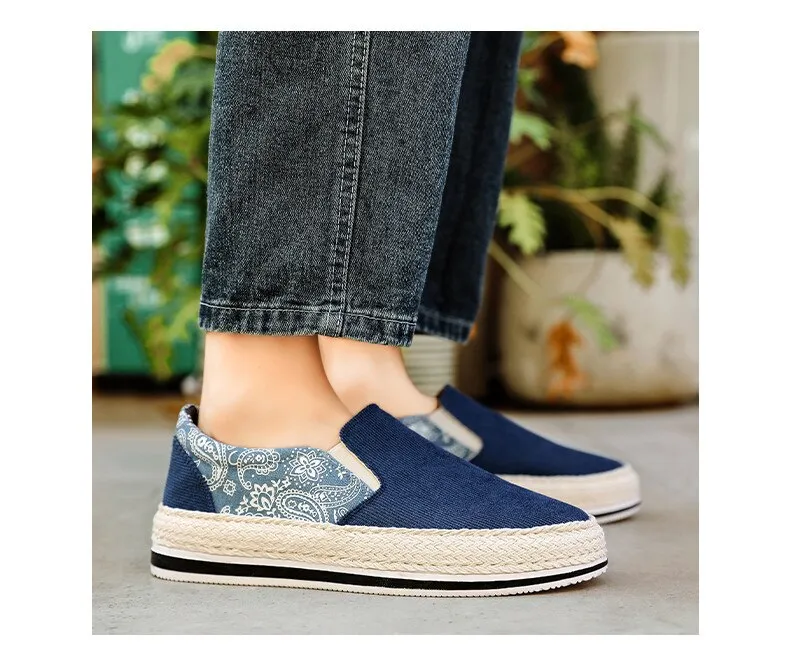 binfenxie Spring Canvas Loafers Men Fashion Blue Casual Shoes Men Espadrilles Comfort Slip On Shoes Men Flats Sneakers zapatos hombre
