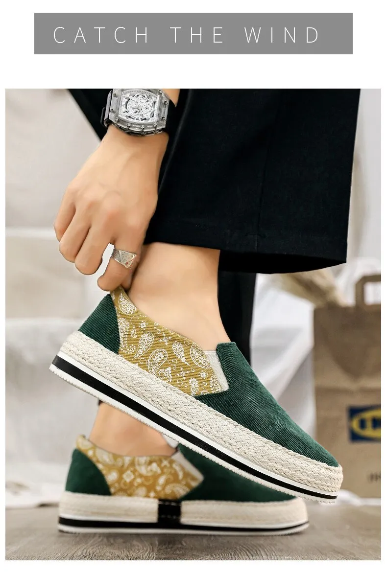 binfenxie Spring Canvas Loafers Men Fashion Blue Casual Shoes Men Espadrilles Comfort Slip On Shoes Men Flats Sneakers zapatos hombre