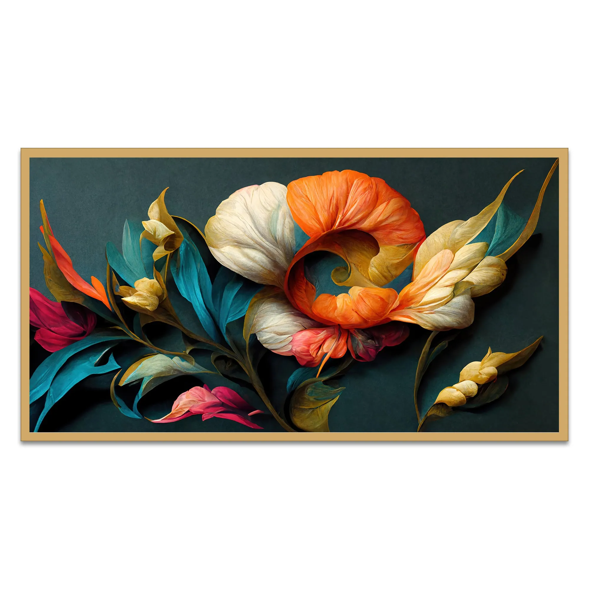 Siva Abstract Flora Wall Painting